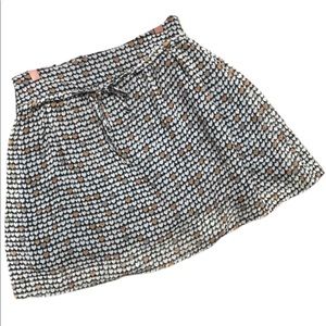 HONIGMAN Black Tan & Orange Heart Print Mini Skirt